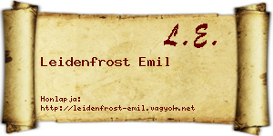 Leidenfrost Emil névjegykártya