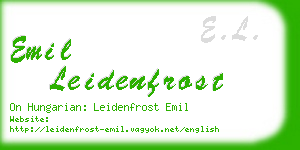 emil leidenfrost business card
